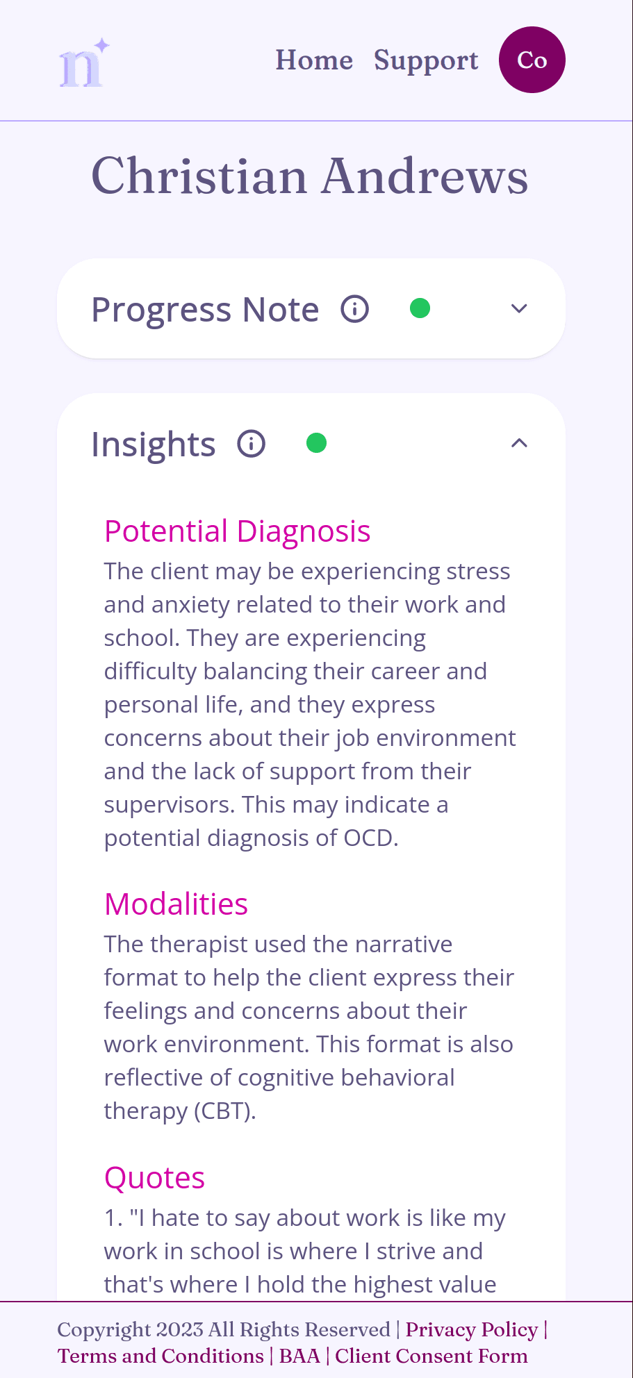 Insights Preview on Mobile