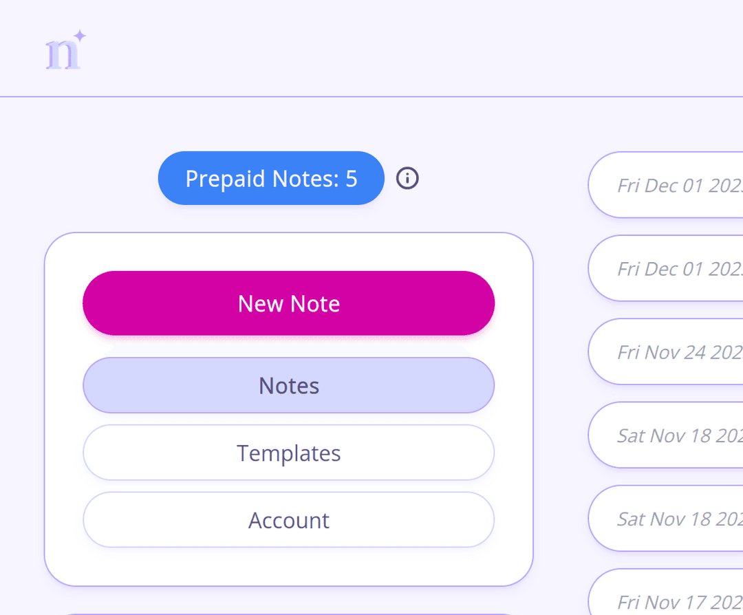 Prepaid notes example