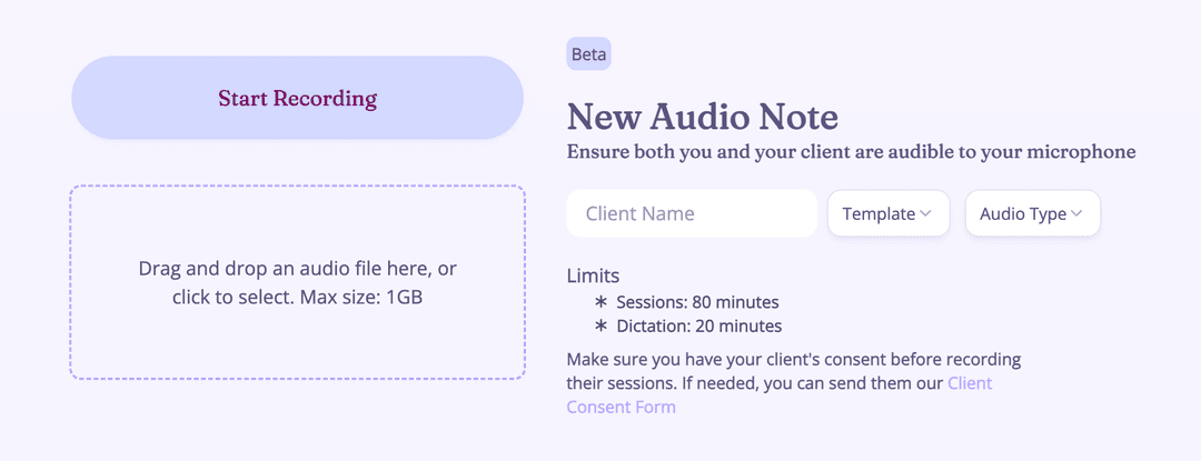 New Audio Note Example
